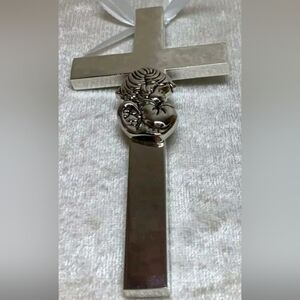 Silver Cross Pendant with Angel Design
